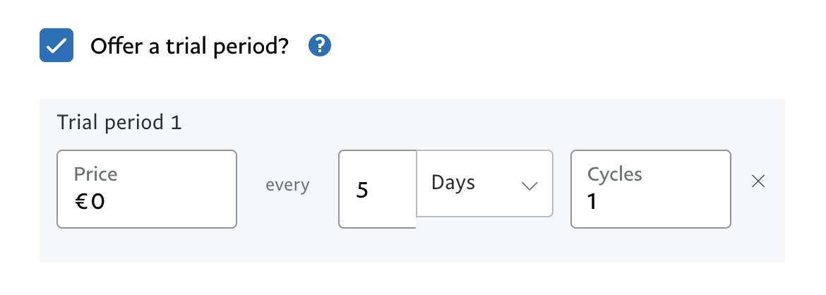 Pay pal trial period with cycles example